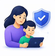 Parental controls dashboard with screen time and app limits